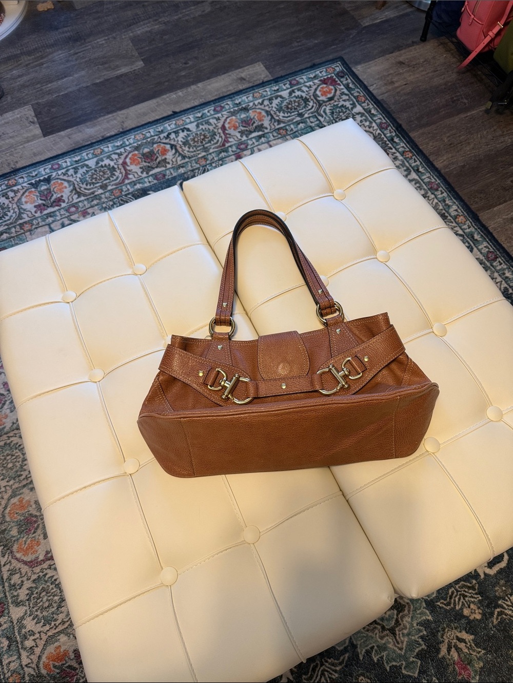Hype vintage Y2K Brown Leather Satchel Handbag - Classic Women's Shoulder bag